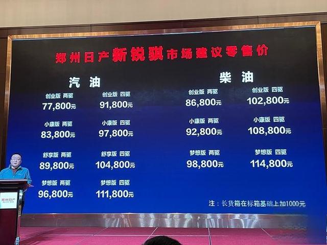 郑州日产新锐骐上市售价7.78-11.48万元-